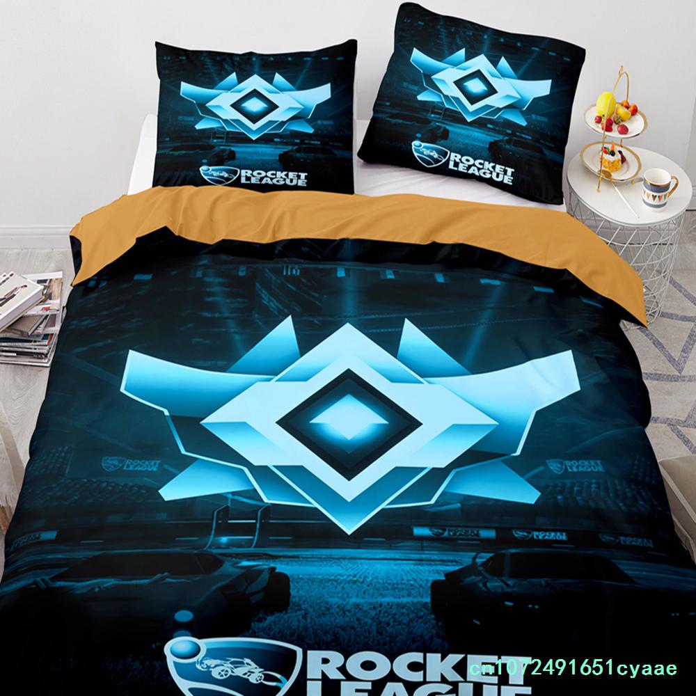 Ensemble de literie Rocket League Couvre-lit Simple Jumeau Full Queen King Size Voiture Ensemble de lit Rocket League Chambre d'enfant Housse de couette EU single(135x200cm)