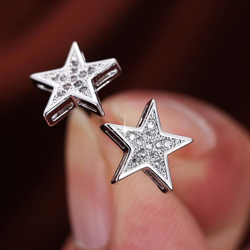 DE155  Delicacy Elegant 4A Zircon Five-Star Ear Stud GIRL'S Gift Party Banquet WOMEN'S Jewelry Earrings 2021