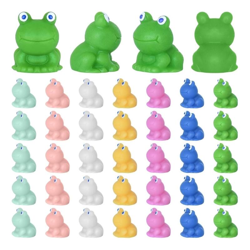 50Pcs Miniature Resin Frog Figurines Miniature Landscape Miniature Garden Frog Ornaments Frog DIY Craft Decorative Ornaments