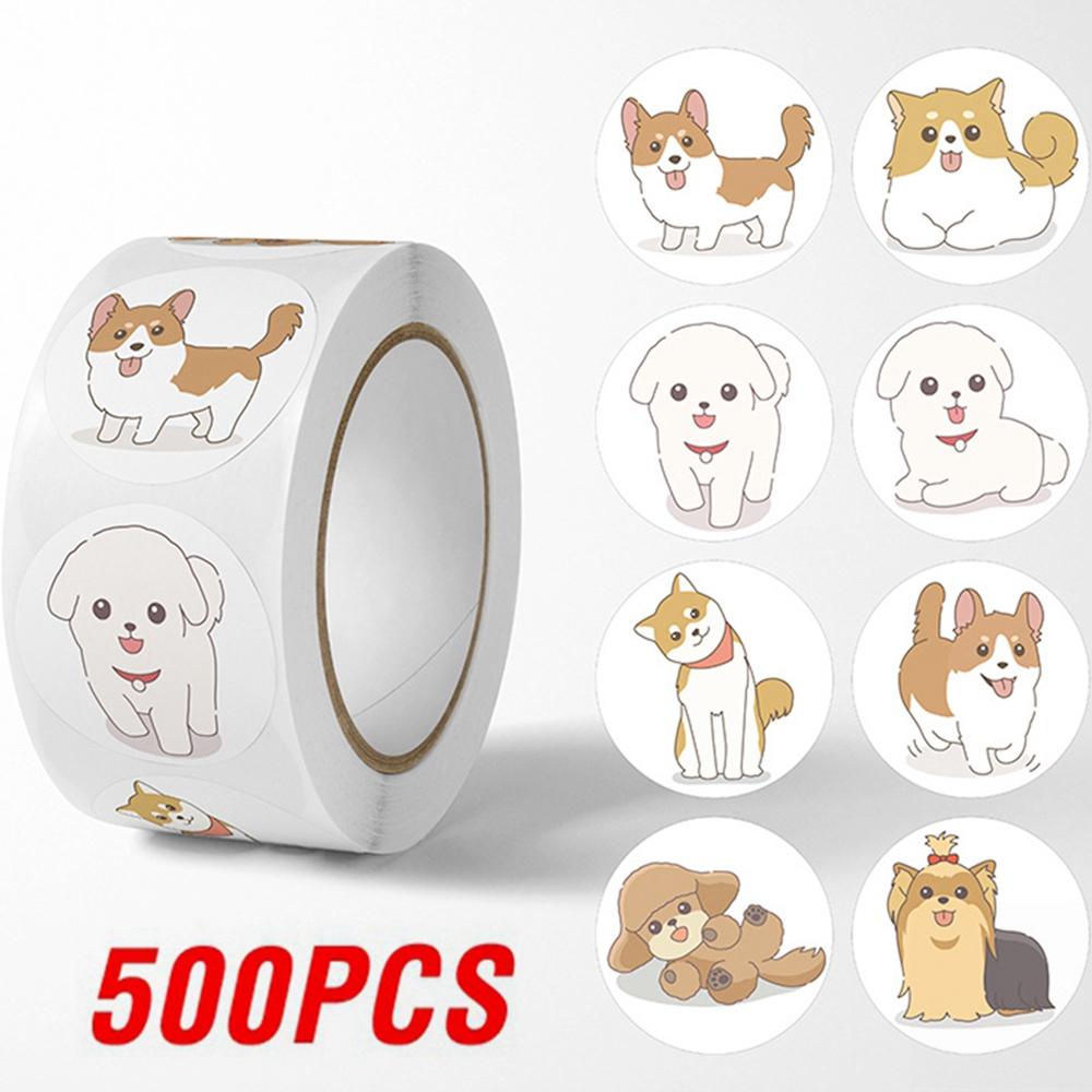 100-500pcs Reward Sticker Cartoon Dog Pattern Encouragement Stickers For Students Teachers Cute Animals Stationery Stickers