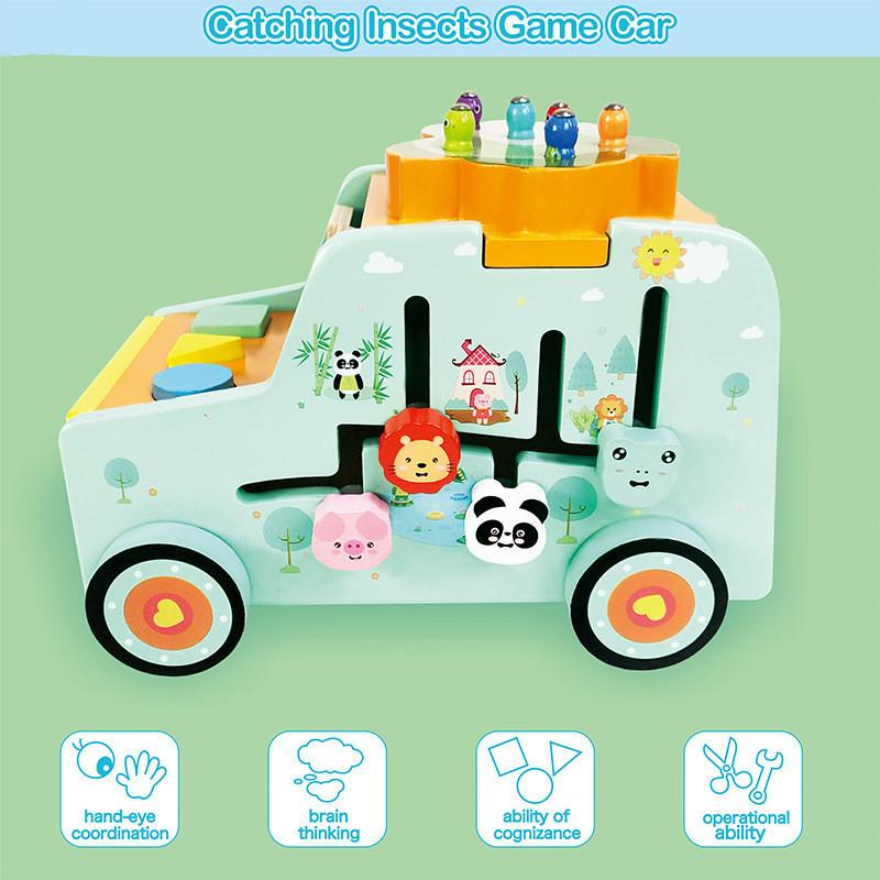 Wooden Car Fishing Learning Toy For Early Education Cognitive Skills Development