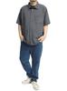 One Colors Men's Short Sleeve Shirt, Plus Size, Cool To the Touch, Stretch, Easy Care, Nylon Casual Shirt, Size 3L, Charcoal (03)