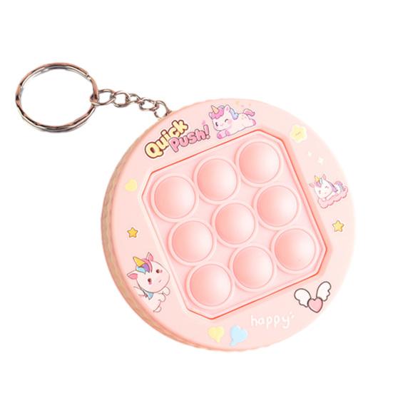 

Push Bubble Game Console Keychain Stress Relief Mini Bubble Popping Game Machine Fidget Toy Backpack Bag Purse Charm Party Favors розовый