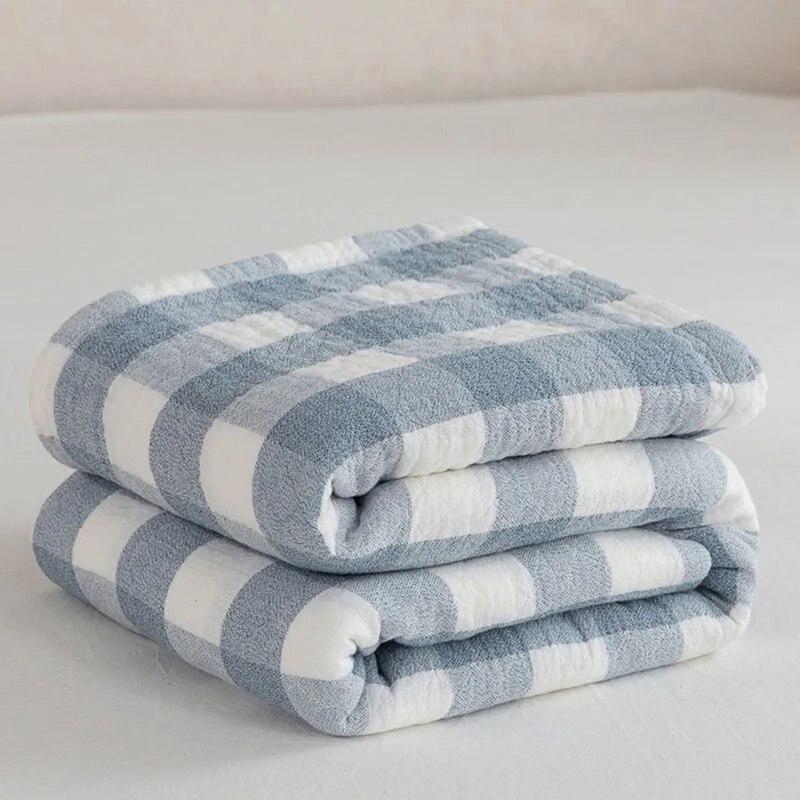 Plaid Cotton Blanket for Bed Gauze Thin Towel Quilt Double Queen King Bed Bedspread Sofa Cover Bedding Sheet Plaid On the Bed