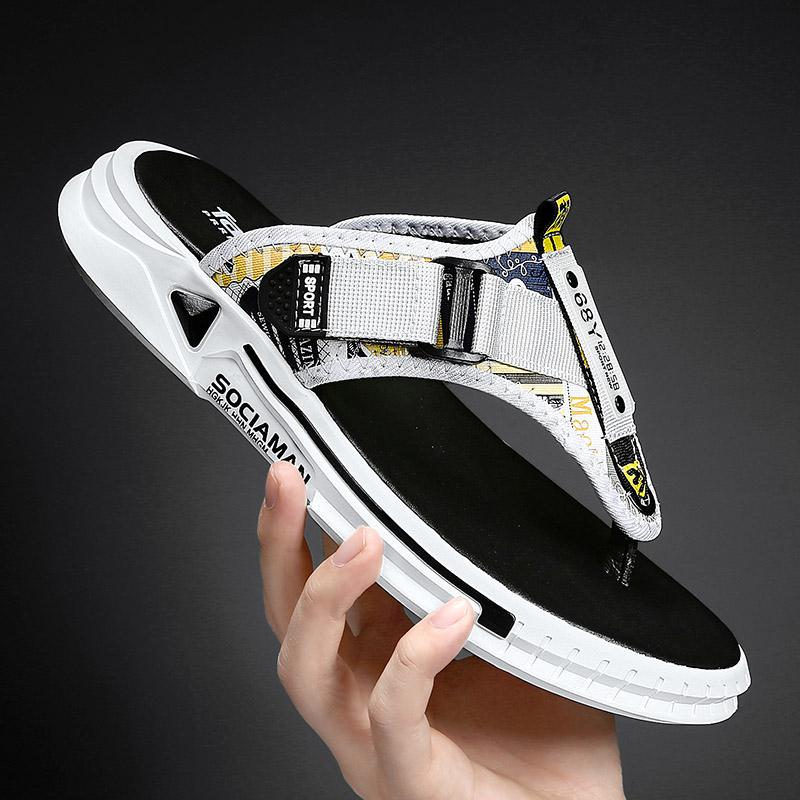 Fashion Summer New Slippers For Men Fashion Genuine Leather Cool Outdoor Flats 2024 Casual Indoor Bathroom Slippers Non-Slip Beach Shoes