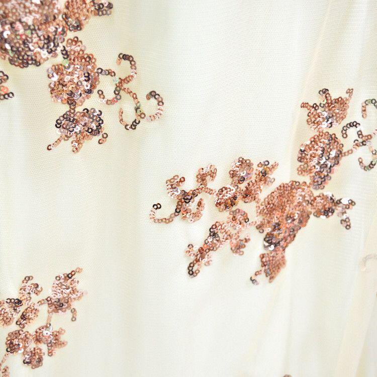 Luksusowa cekinowa siateczkowa wyszczuplająca suknia wieczorowa bez pleców