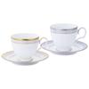 Cup & Saucer (Pair Set) (Coffee/Tea) 250cc Hampshire Gold & Platinum, Gold and Silver Fine Porcelain, P91988/4335-6