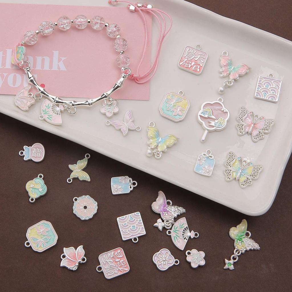 1pc/bag Alloy Matte Dripping Oil Pendant DIY Bracelet Necklace Earrings Jewelry Accessories