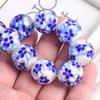 2 buc 20mm Margele Rotunde Mari Handmade Floare Lampwork Sticlă Margele Libere pentru Accesorii de Fabricare Bijuterii DIY Artizanat Descoperiri