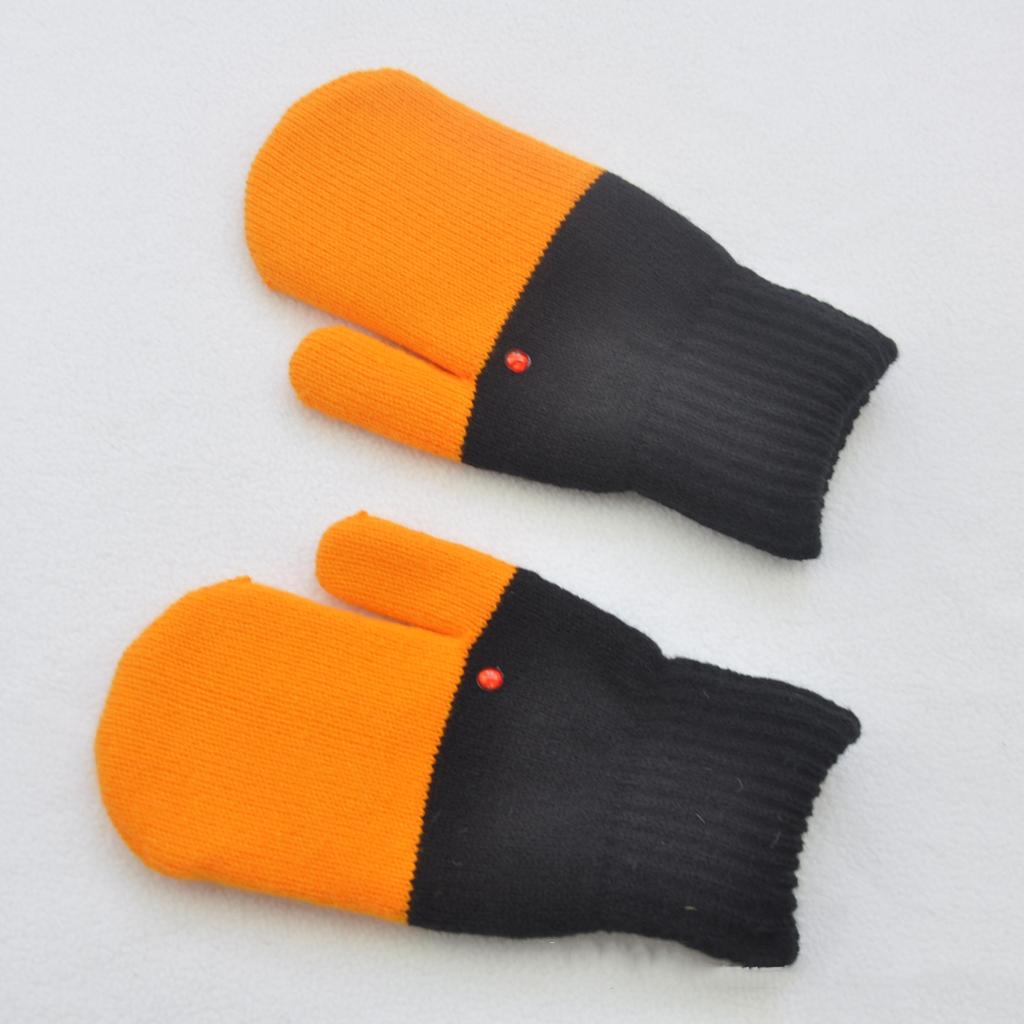 New Winter Thickened Plush Warm Gloves For Men Women Patchwork Handmade Mischief Knitted Mittens Outdoor Cycling Skiing Gloves