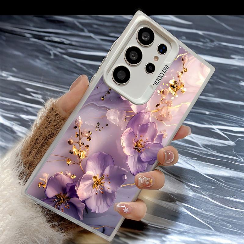 Flower Marble Phone Case for Samsung Galaxy S24Ultra S23 FE Note 20 Ultra S20 S21 S22 Plus S20fe S23Ultra 5G Silicone Soft