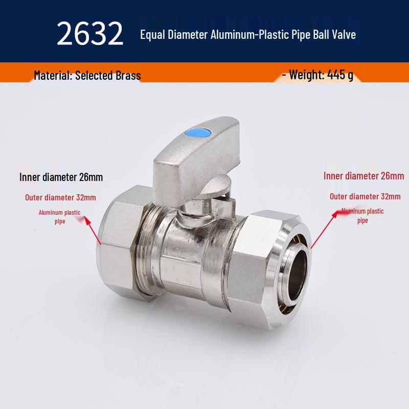 Solar Compression Ball Valve Switch with Aluminum-Plastic Pipe Fitting for Radiators 1/2" & 3/4" 2025 Model