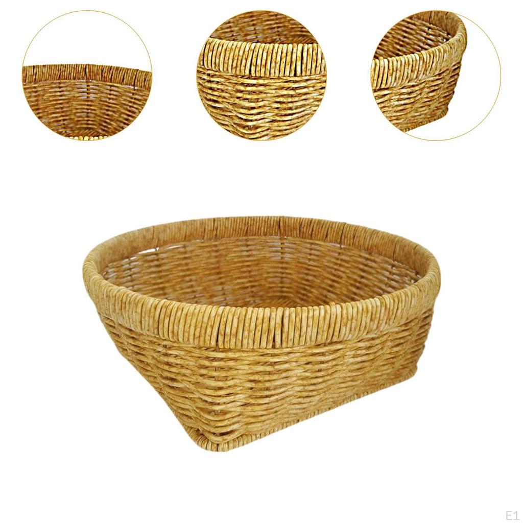 Bread Basket Imitation Rattan Fruit Storage Tabletop Food Serving for Hotel