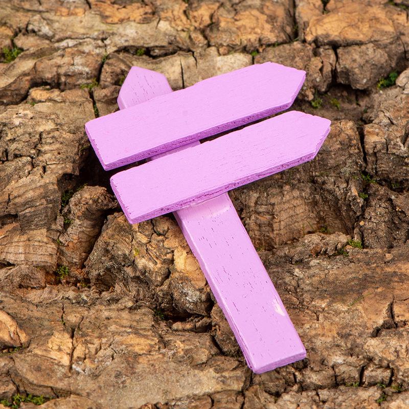 Moss Micro Landscape Ornaments Multi-colored Wooden Guide Signs Succulent Pot Garden Wooden Fence Process Accessories