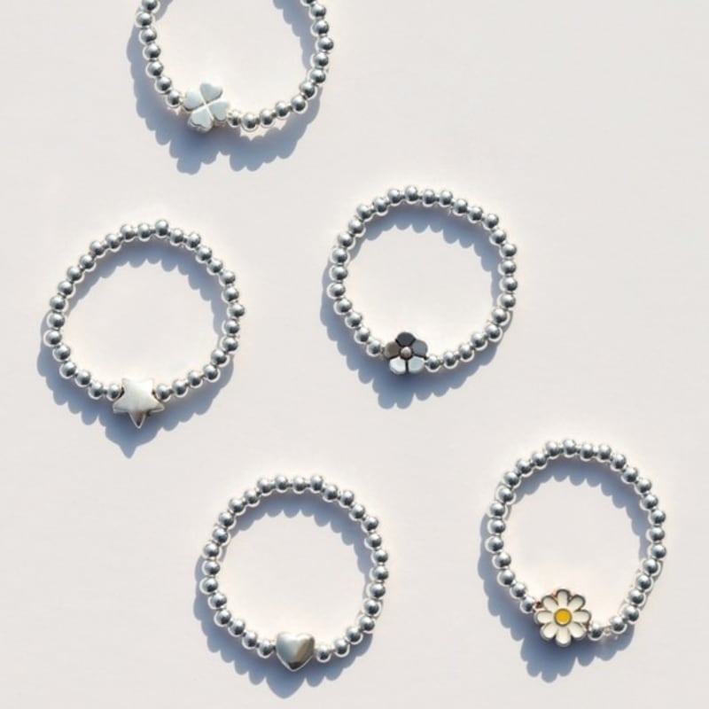 

BONBEAU Mini motif silverball Ring Mini motif 925 silver ball banding ring 2mm heart