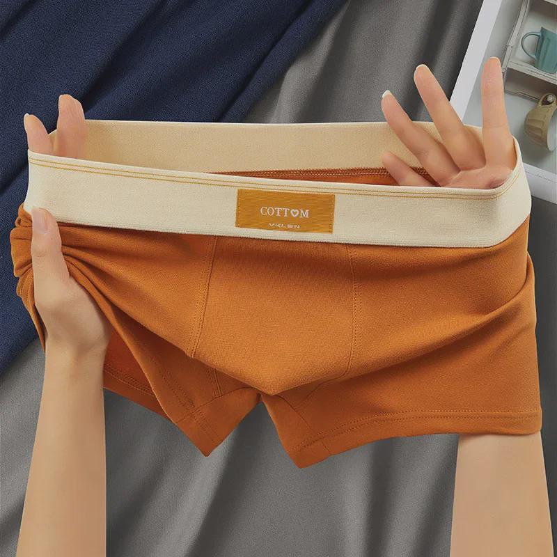 Men's Cotton Boxer Briefs - Breathable, Antibacterial, Youthful Style, Large Size 