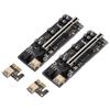 2Pcs PCIE 1X to 16X Riser Card Good Contact Stable Signal Good Fixability 8 Capacitors 6PIN Riser Card for Win for OS X