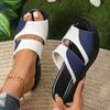 Large Size Wedge Slippers Women's Summer New Fashion Color Matching Fish Mouth Open-toed Sandals Women