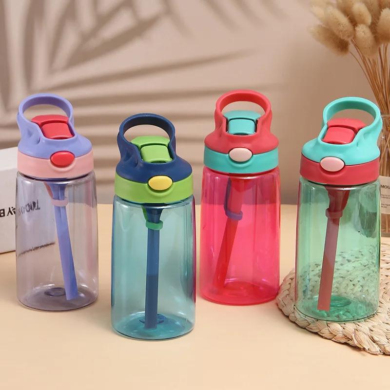 KPop Demon Hunters Kids Water Bottle Outdoors Sport Zoey Mira Rumi Girl Straw Cup Portable Plastics Drink Bottle Birthday Gift