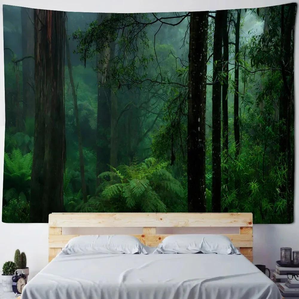 Waterfall Canyon Nature Tapestry  Serene Landscape Polyester Wall Hanging for Bedroom Living Room Yoga Decor
