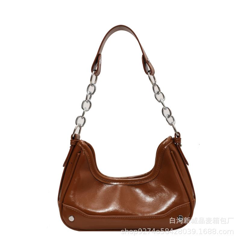 Popular chain underarm small bag women's 2025 new fashion shoulder bag foreign style explosion double shoulder strap crossbody