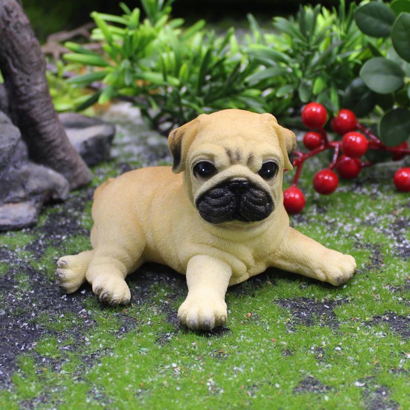 Resin Animal Pug Craft Small Dog Ornament For Party And Holiday Ideas Gift