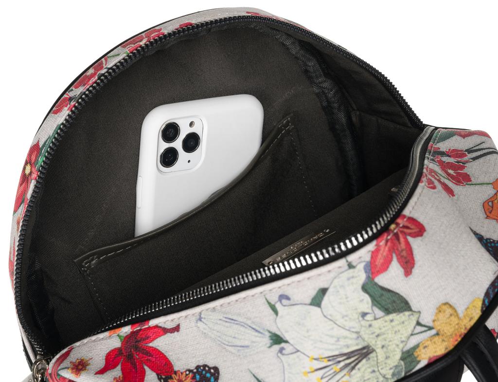 Women's Urban Backpack with a Floral Pattern - David Jones
