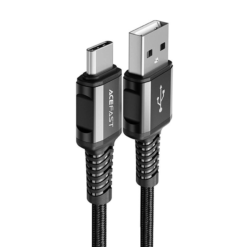 Acefast Kabel Usb - Usb Typ C 1,2M, 3A Czarny (C1-04 Black)