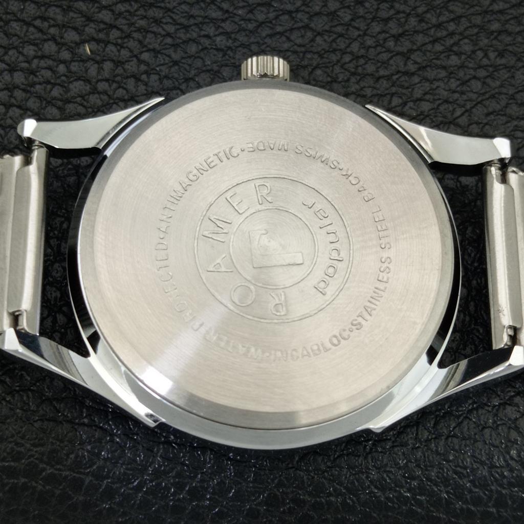 HAND-WINDING VINTAGE SWISS MENS REFURBISHED RED COLOR DIAL WATCH a707220-1