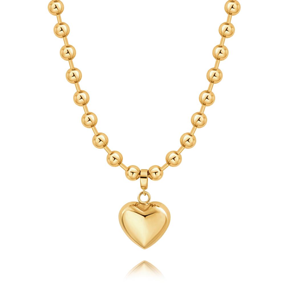 Fashion Copper/925 Silver Gold Plated 18K Link Chain Heart Shaped Necklace