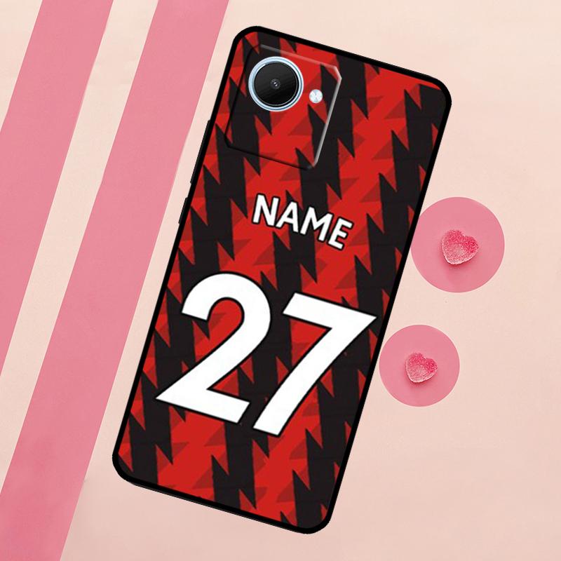 Custom Number Football Name Case For Realme 11 Pro Plus 10 9 GT Neo 5 3 3T C11 C15 C25s C21Y C30 C31 C33 C35 C53 C55