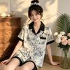 Sommerpyjama aus Eisseide im süßen Stil für Damen – kurzärmlige, coole und stylische Homewear