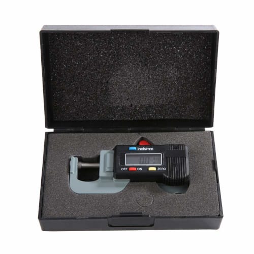 Digital Thickness Gauge, Metal Horizontal Electronic Micrometer 0.5 inch/12.7mm with LCD Display for Jewelry, Leather, Sheet Metal, Paper, Film, Wire,