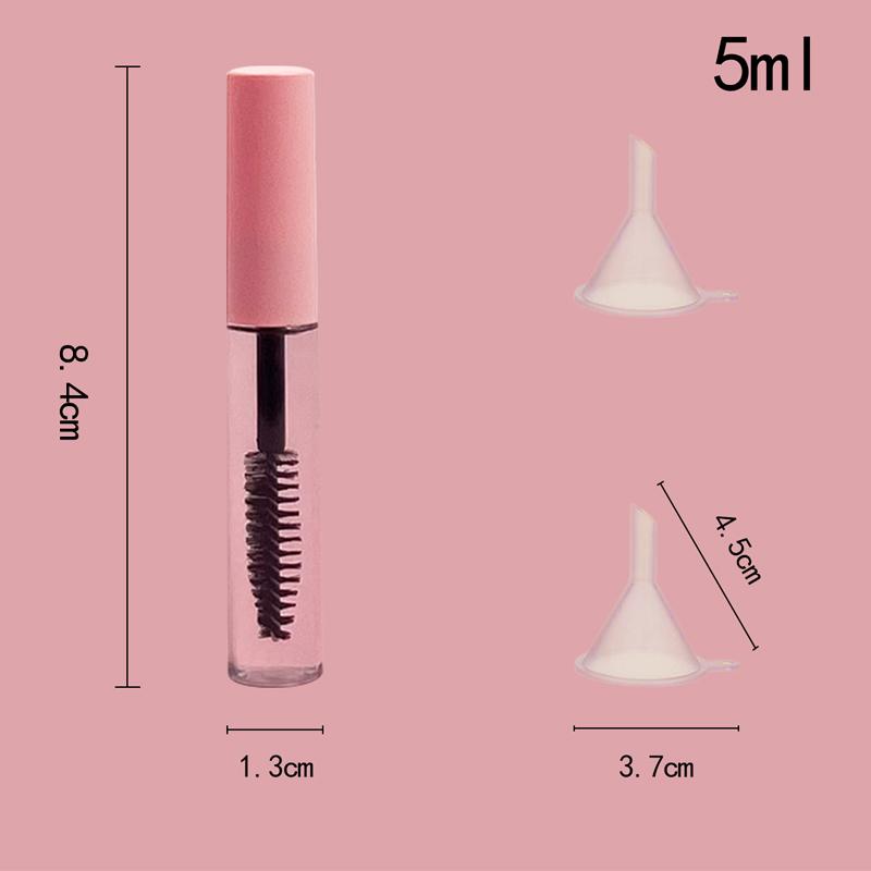 

10 шт., 5 мл, пустые тюбики для туши, палочка для ресниц, многоразовые прозрачные бутылки, контейнер для крема для ресниц с 2 воронками для косметики DIY 5ml&Plastic