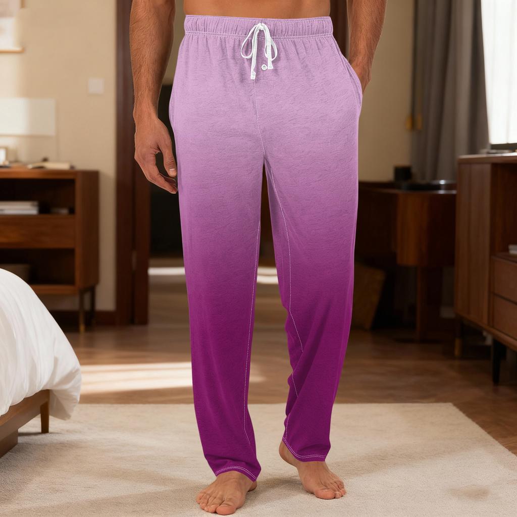 Herrenhose mit einfarbiger Strickhose mit Taschen, legere Home-Pyjama-Hose