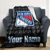 Name Custom New York Rangers Print Flannel Blanket High Quality Warm Comfortable Cover for All Seasons Perfect for Gifts Home Decor
