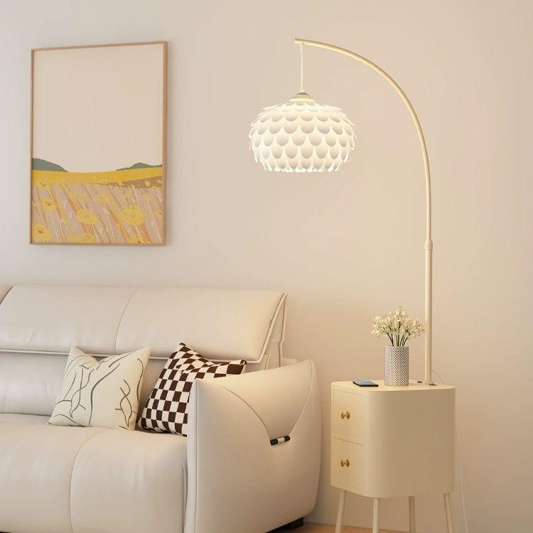 Modern Cream Floor Lamp: Versatile Style for Bedroom, Living Room, and Bedside