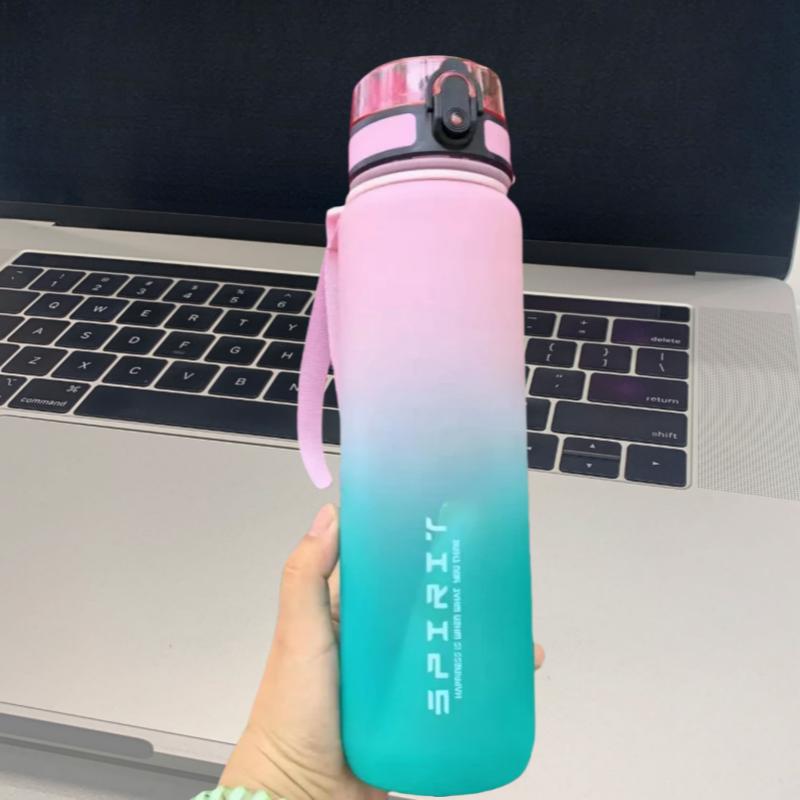1000ML Large Capacity Sports Water Bottle Motivational Leak Proof Portable Reusable Plastic Cups Outdoor Travel Gym Jugs