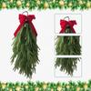 Artificial Christmas Teardrop Swag Decor Winter Wreath Greenery for Window