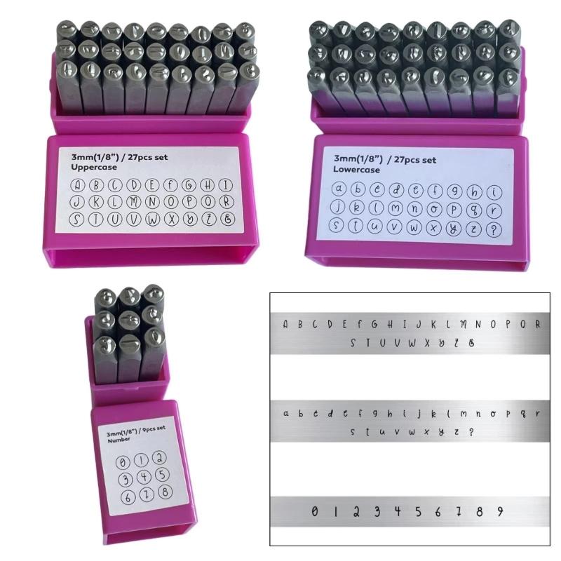 Professional 3mm Steel Letter Number Stamper Metal Handle Leather Punches Carving Tool For Leather Craft Jewelry Making