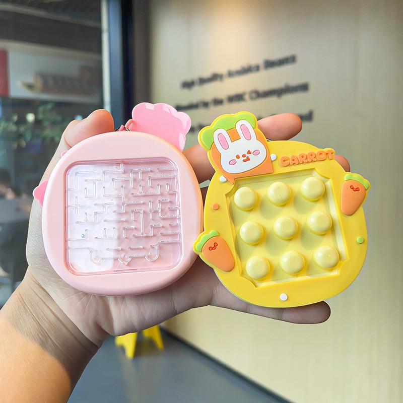 Adorable Silicone Carrot Rabbit Keychain Stress Relief Toy For Bags And Cars