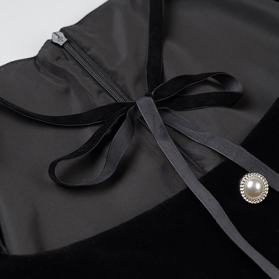 Spring 2025 Women's High-Waisted Lace-Up Two-Piece Irregular Long-Sleeve Dress