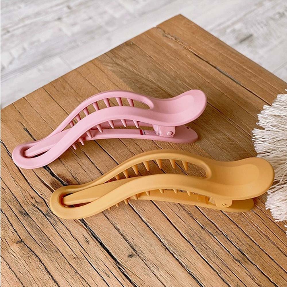 Wild Elegant Matte Girls Candy Color Seamless Hair Claw Face Wash Hairpin Duckbill Clip Plastic