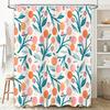 Floral Shower Curtain Botanical Print Nature Pattern Bathroom Decor Farmhouse Style Waterproof Fabric Backdrop Vintage Aesthetic
