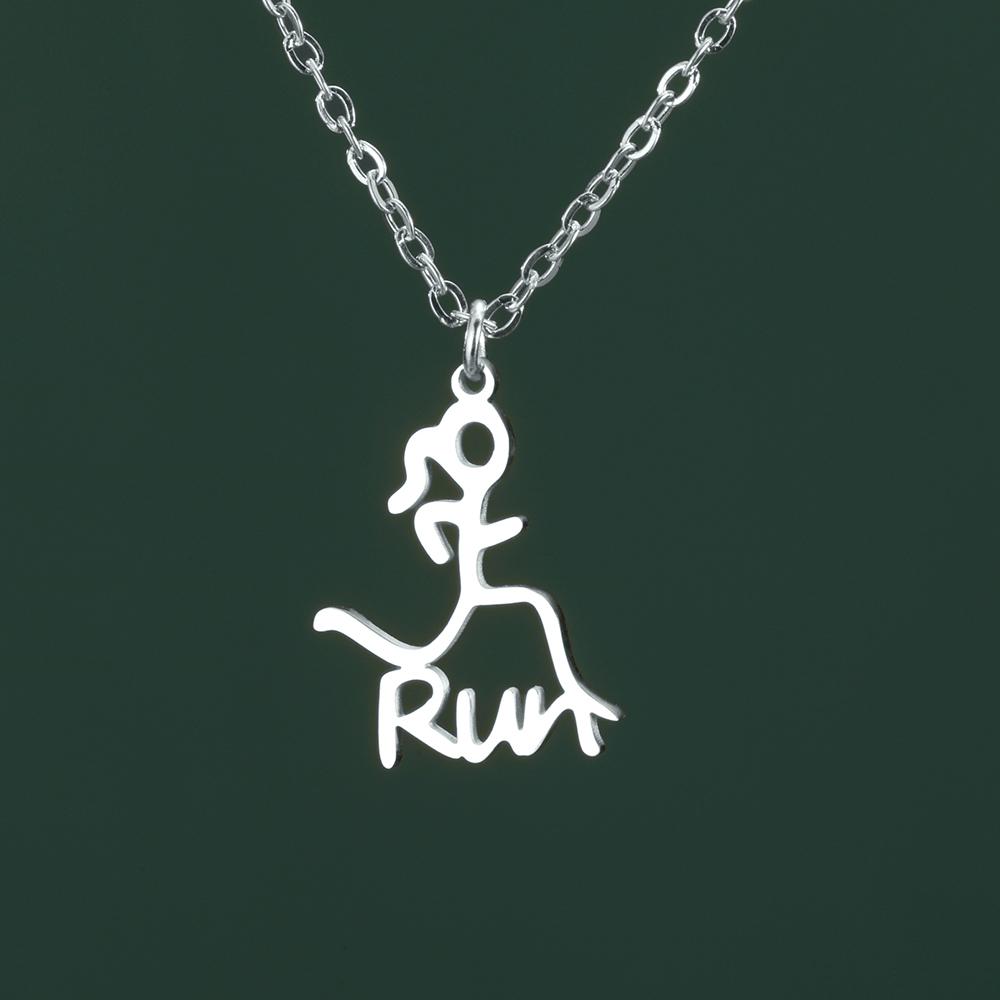 

My Shape 13.1 Half Marathon Necklaces Running Jogging Sports Fitness Neck Chain Athletes Souvenirs Gift Stainless Steel Jewelry 45cm