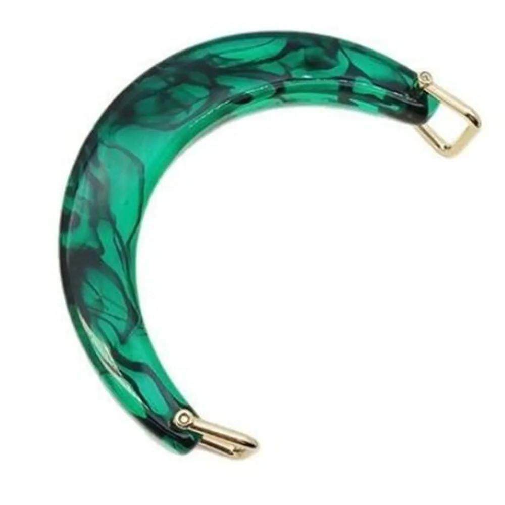 Luxury Resin Women's Bag Handle U-Shaped Semi-circular Handbag Handles Acrylic with Square Buckle Tote Grip DIY Replacement
