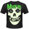 Misfits T-Shirt Glow Jurek Totenkopf Offiziell Schwarz Herren Punk Rock Merch Unisex Neu