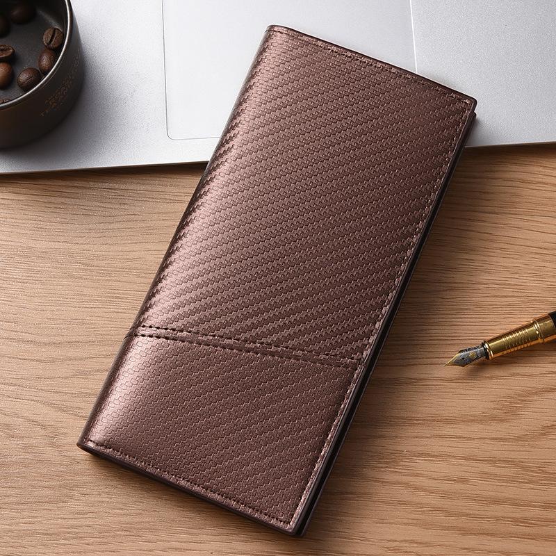 

Vintage Ultra-Thin Men s Long Wallet: Multi-Card Slot with Zipper, Soft Leather Clutch Bag