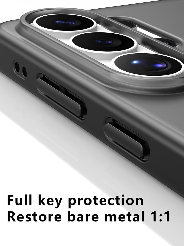 360° Rotating Magnetic Metal Stand Phone Case For Samsung Galaxy S26 Ultra S26Plus S25Ultra S24Ultra Translucent Frosted Cover