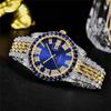 Huaqiangbei Men's Diamond-Studded Submariner Hip Hop Quartz Watch with Calendar